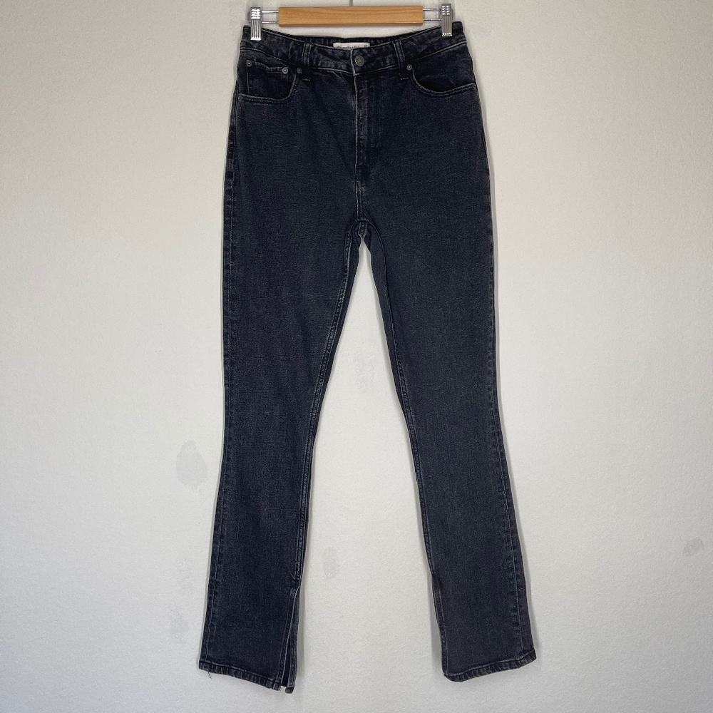 Abercrombie & Fitch The Skinny High Rise Jeans Women's 27/4L Slit Ankle Black